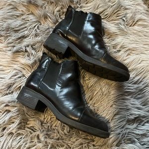 Clarks Leather Black Booties